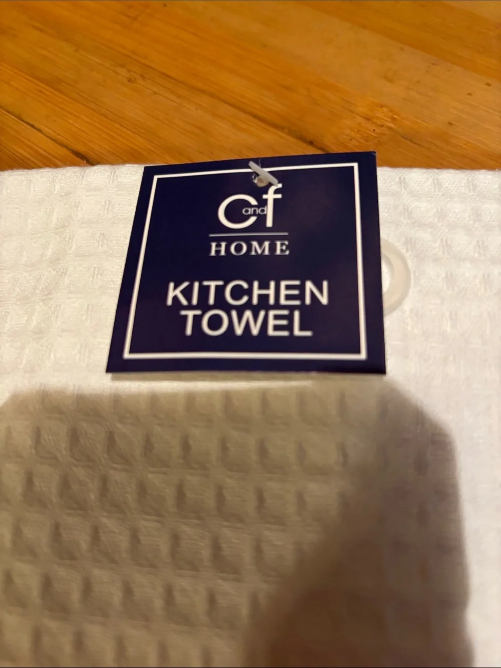 Kitchen Waffle Tea Towel with Red, Blue & Light Blue Popsicle Embroidery